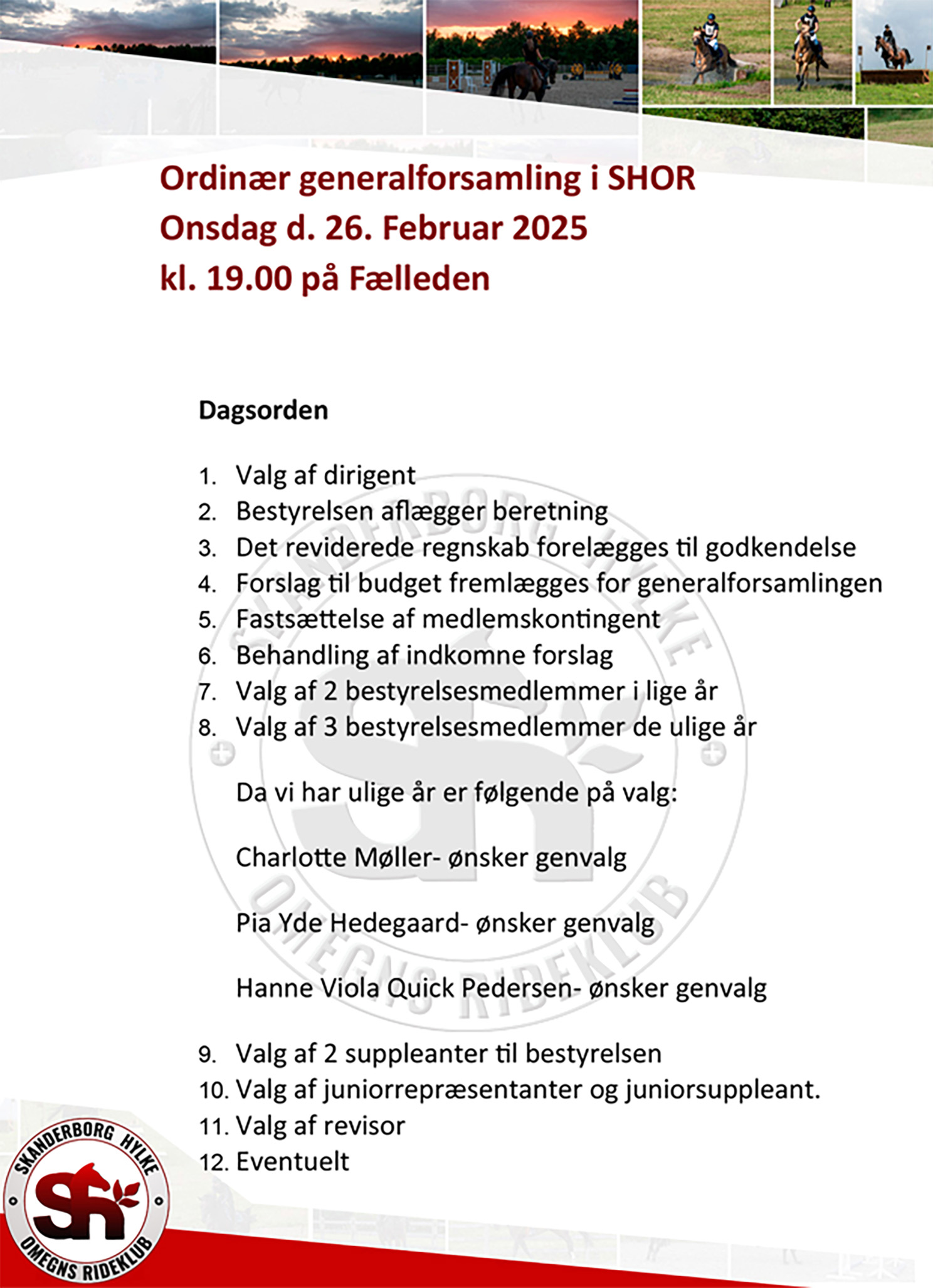 Dagsodenden For SHOR Generalforsamling 2025